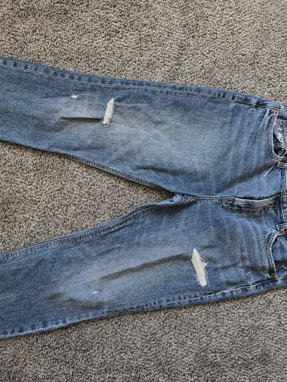 Women's Distressed Blue Denim Jeans